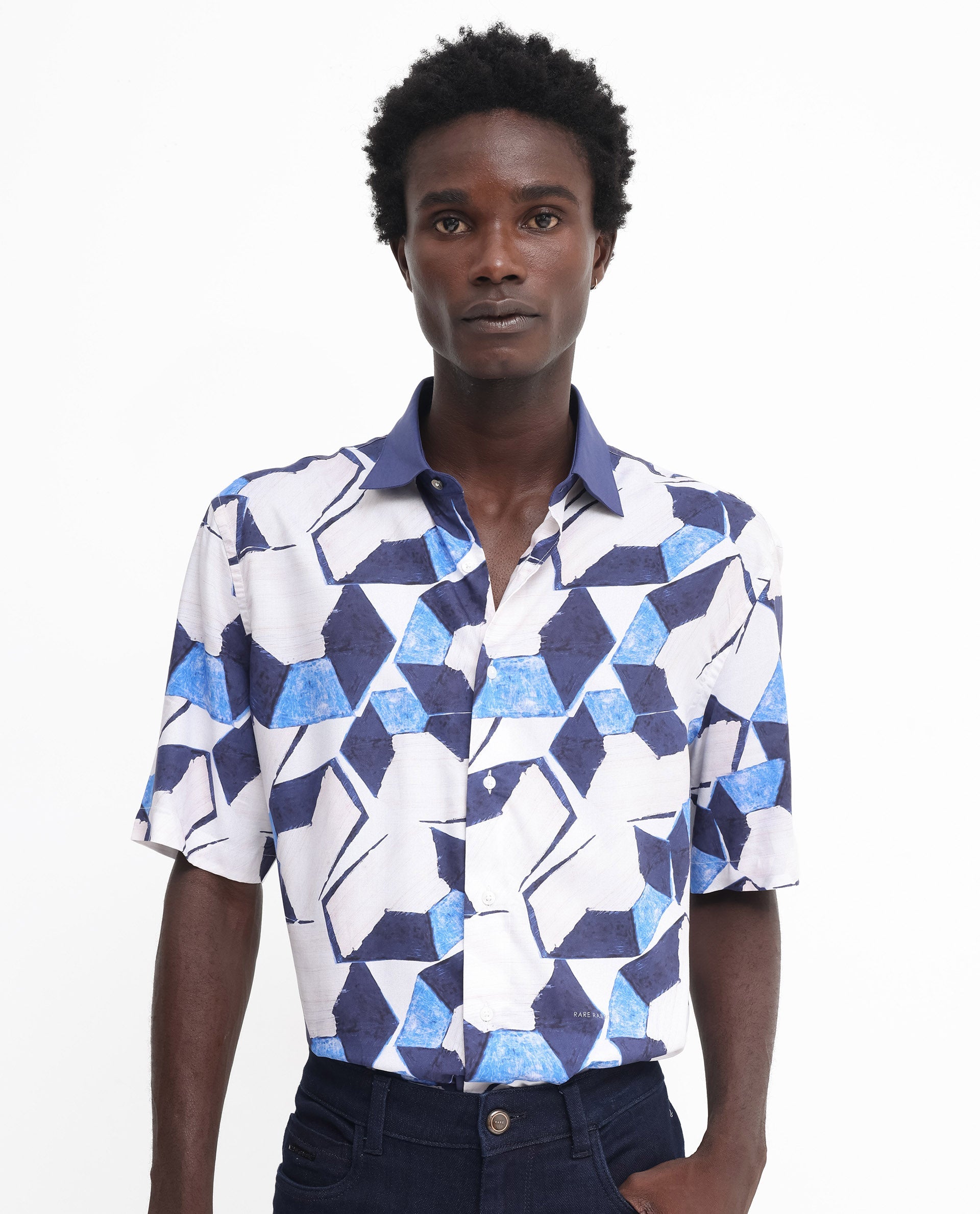 Men's Multicolor Casual Regular Fit Printed Half Sleeves Shirt