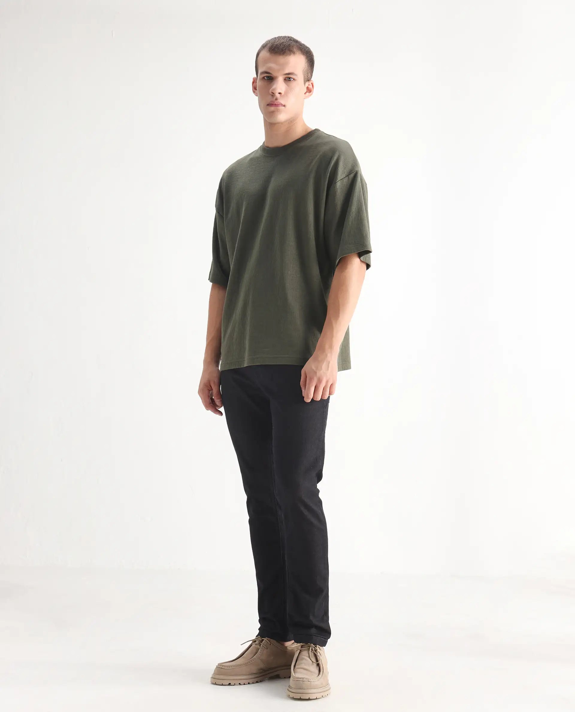 Men's Blue Casual Slim Fit Solid Jeans