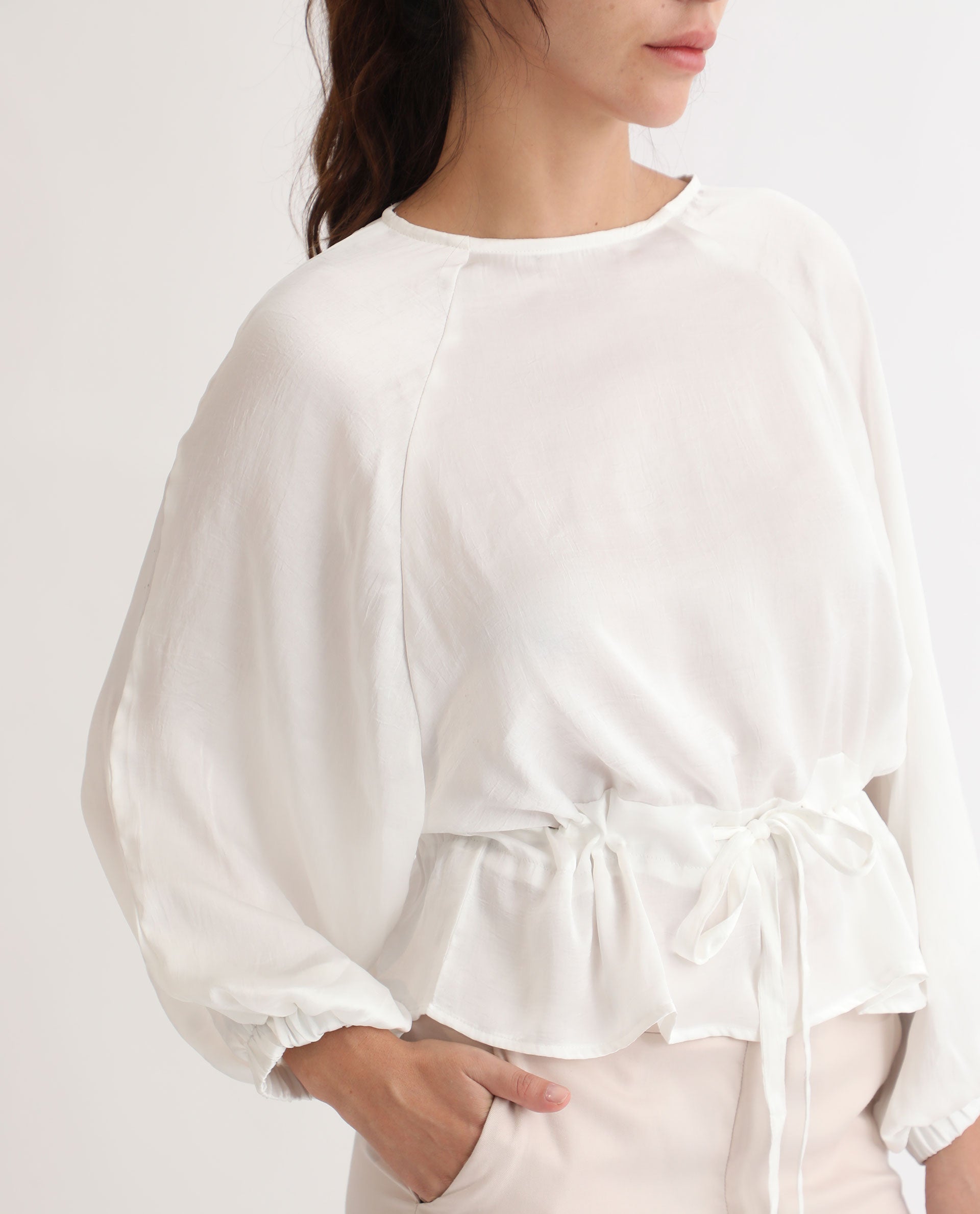 Women's White Casual Full Sleeves Top