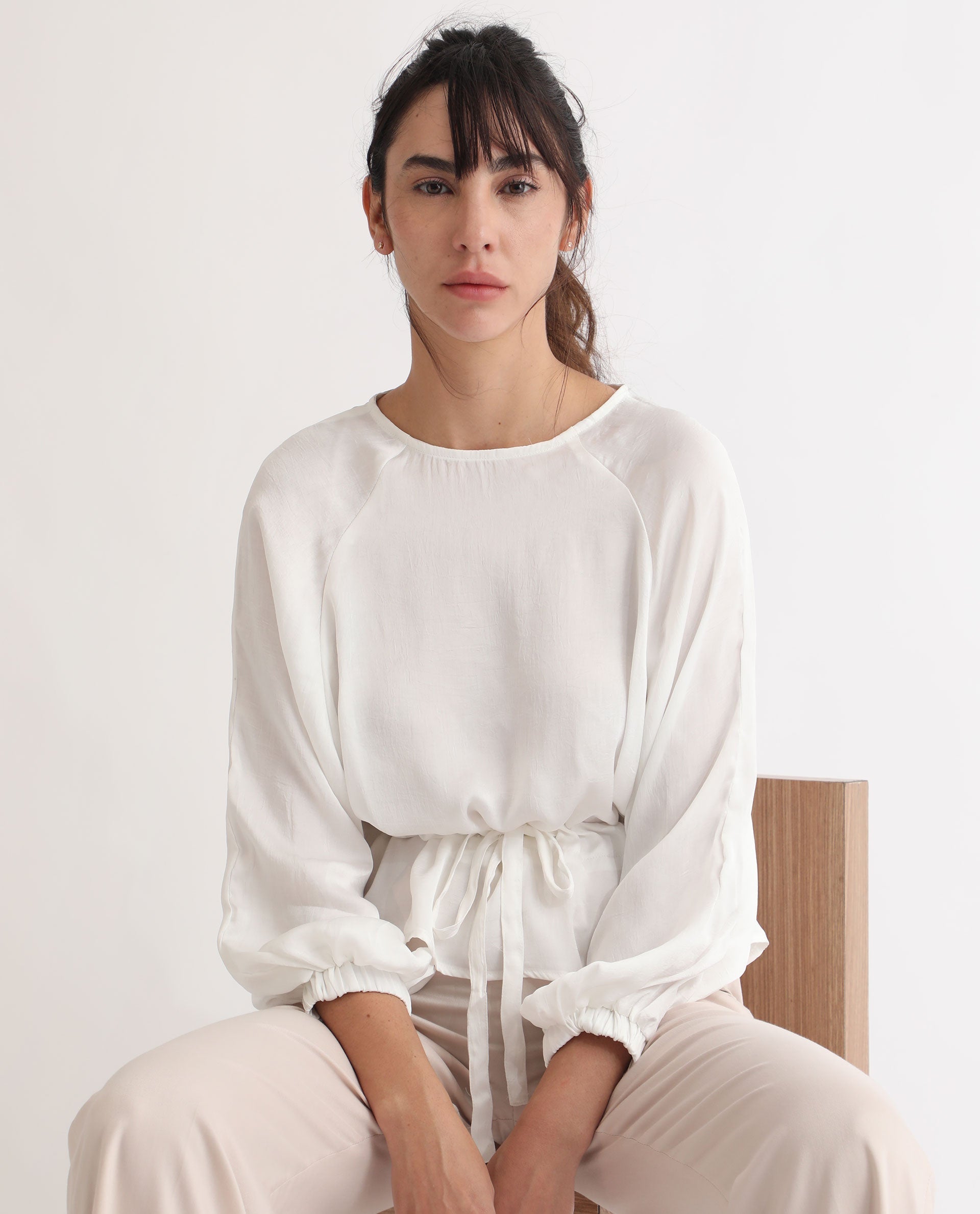 Women's White Casual Full Sleeves Top