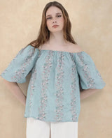 Women's Blue Casual Half Sleeves Top