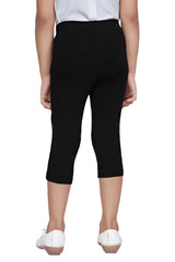 Girls Black Casual Regular Solid Legging