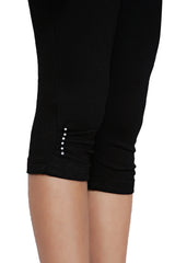 Girls Black Casual Regular Solid Legging