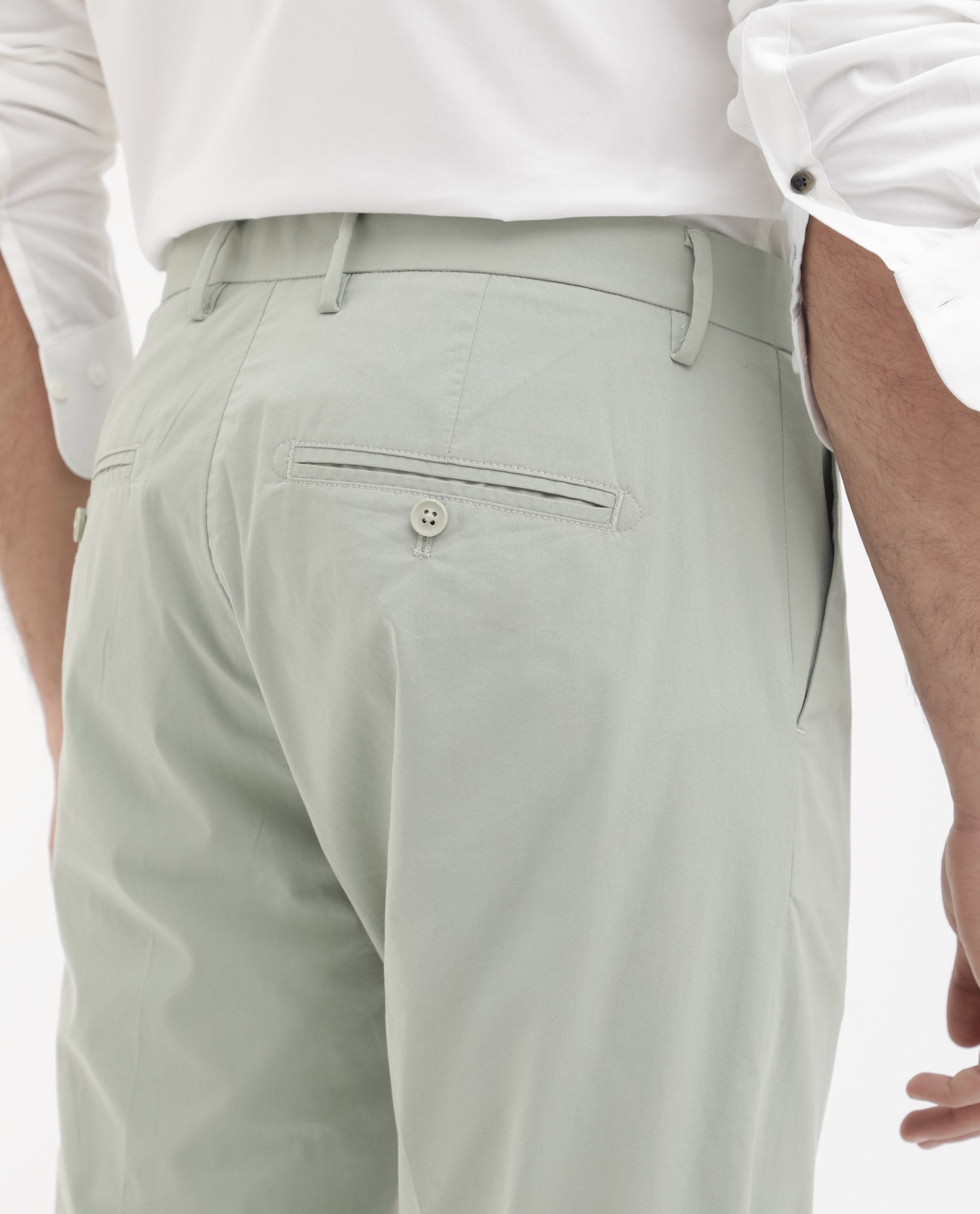 Men's Green Casual Regular Fit Solid Trouser
