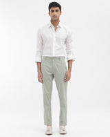 Men's Green Casual Regular Fit Solid Trouser