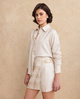 Women's Beige Work Full Sleeves Top