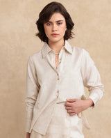 Women's Beige Work Full Sleeves Top