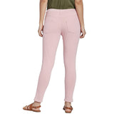 Women's Solid Light Pink Mid Rise Cropped Jegging