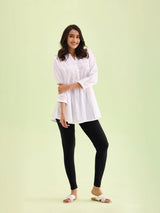 Women's Solid Black Slim Fit Ankle Length Legging