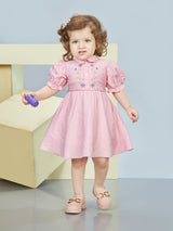 Girls Pink Casual Wear Dress