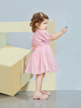 Girls Pink Casual Wear Dress