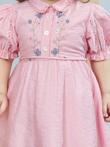 Girls Pink Casual Wear Dress