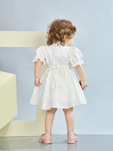 Girls White Casual Wear Dress