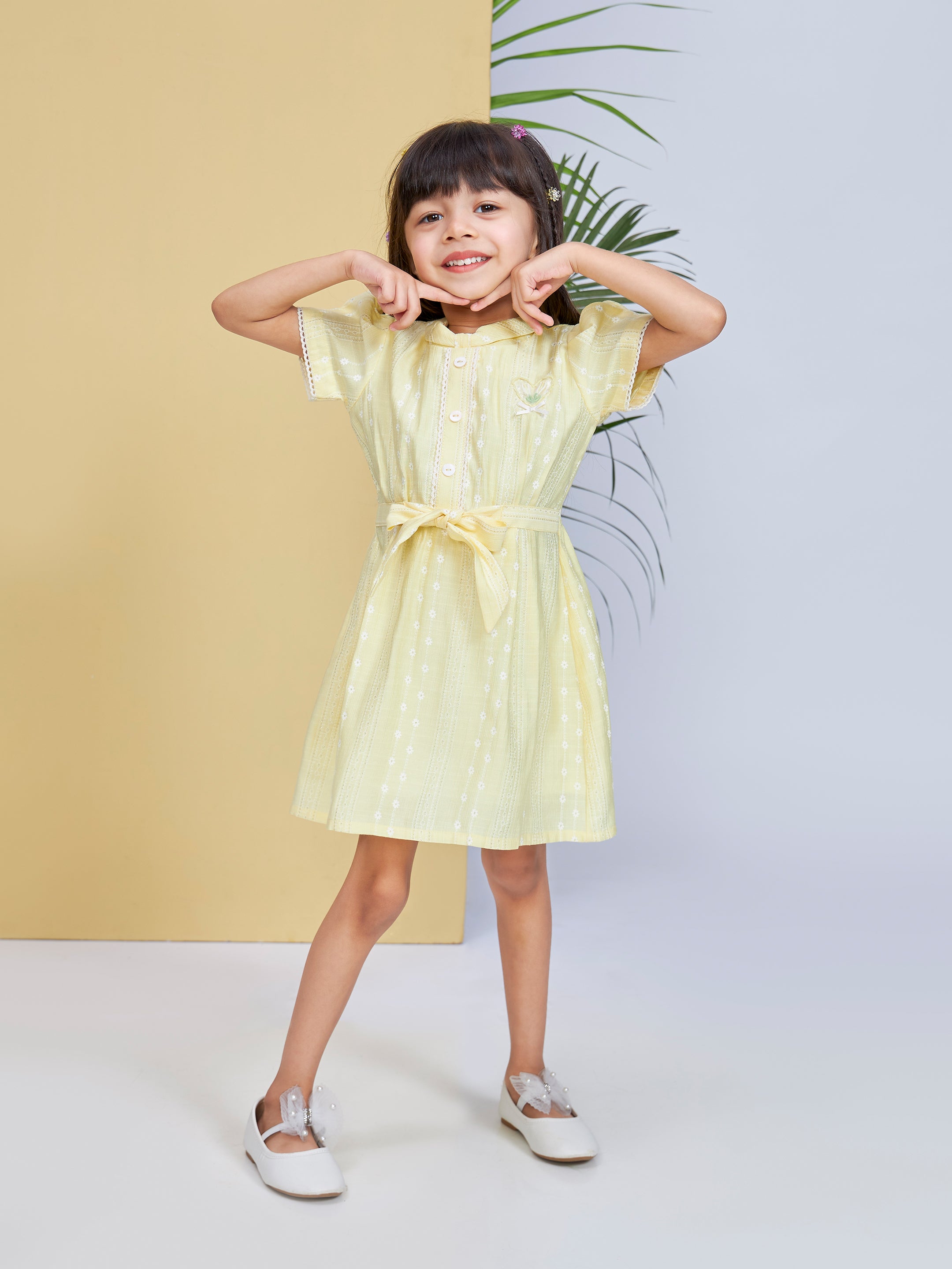 Girls Knee Length Semi Party Dress