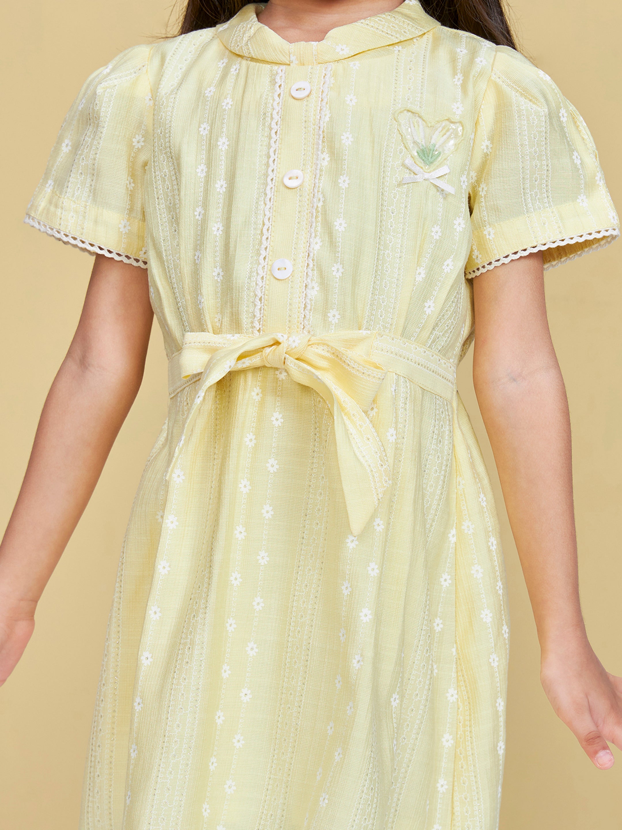 Girls Knee Length Semi Party Dress