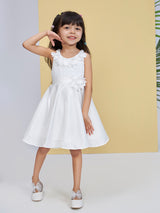 Girls White Party Wear Dress