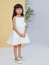 Girls White Party Wear Dress