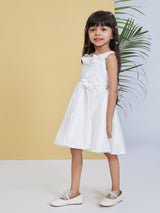 Girls White Party Wear Dress