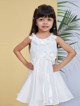 Girls White Party Wear Dress