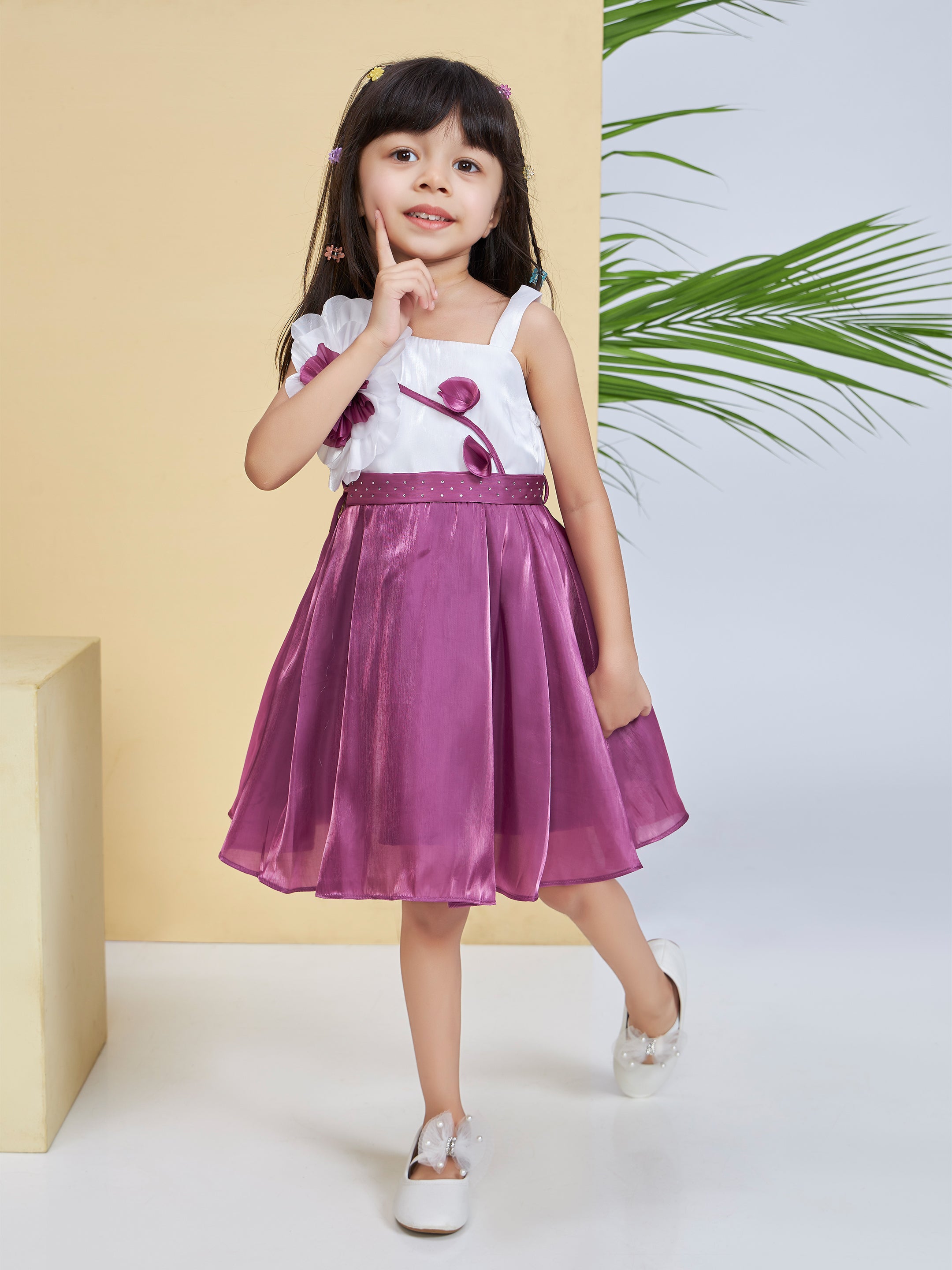 Girls Purple Party Wear Dress