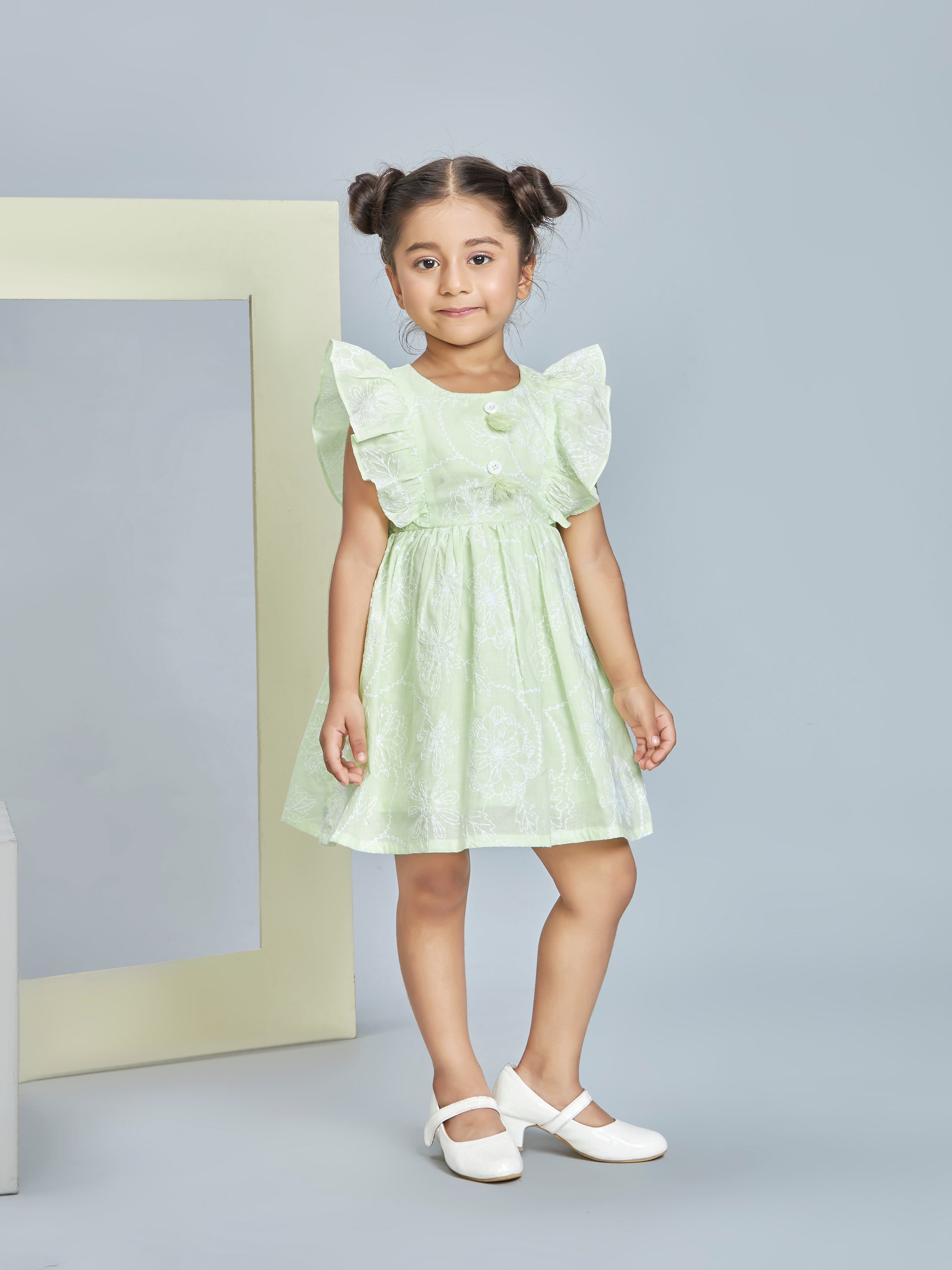 Girls Green Casual Dress