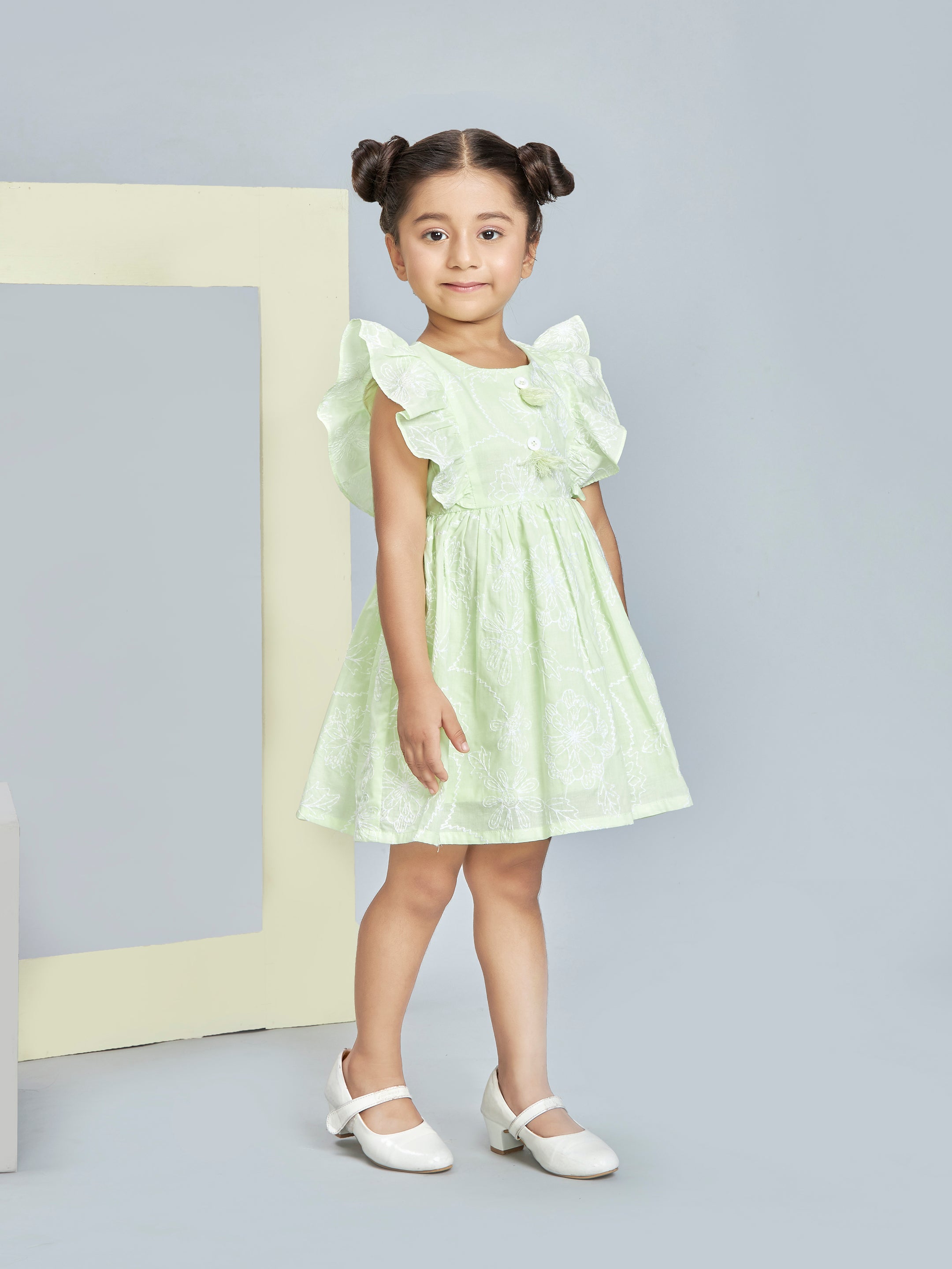 Girls Green Casual Dress