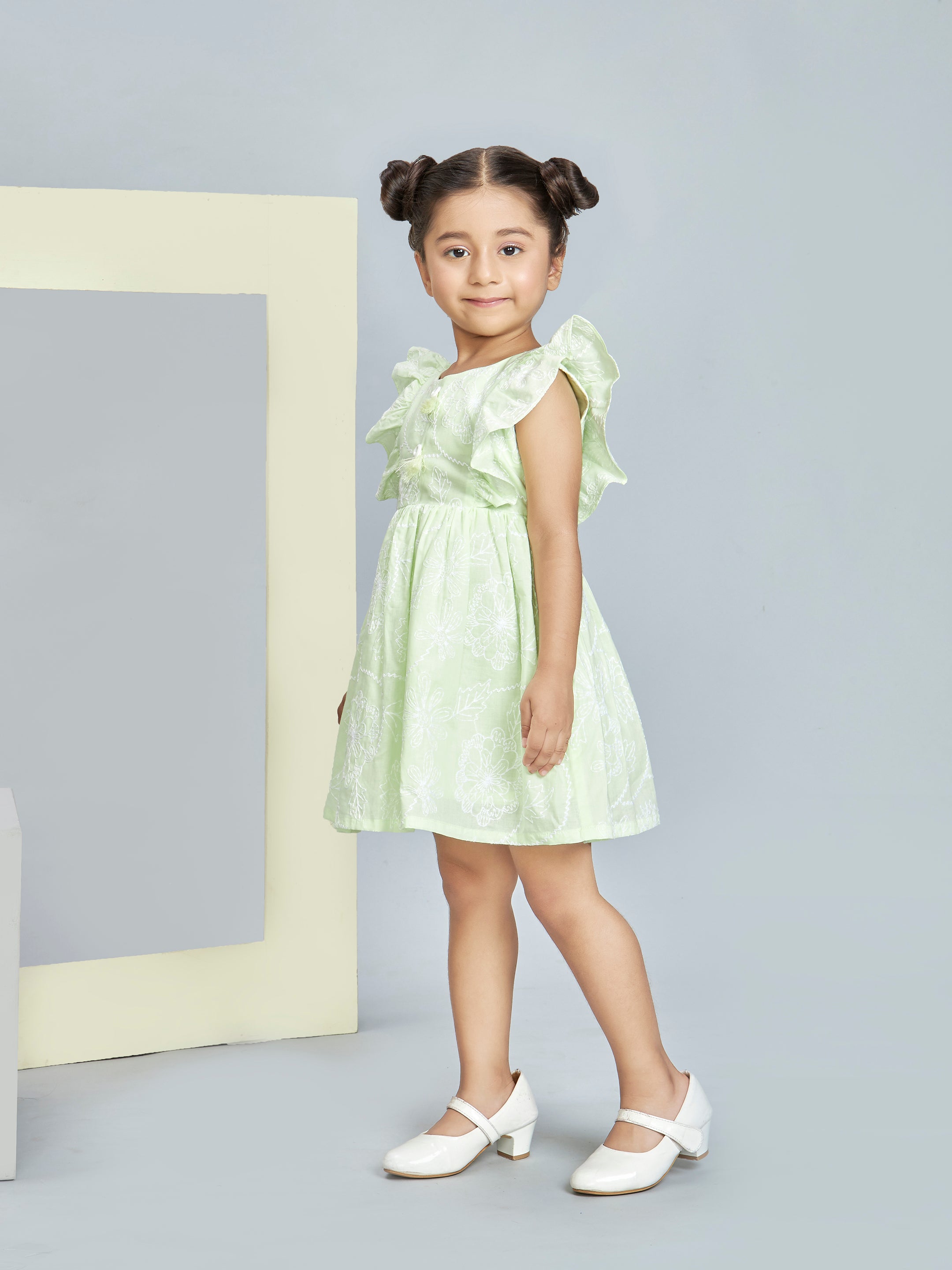 Girls Green Casual Dress
