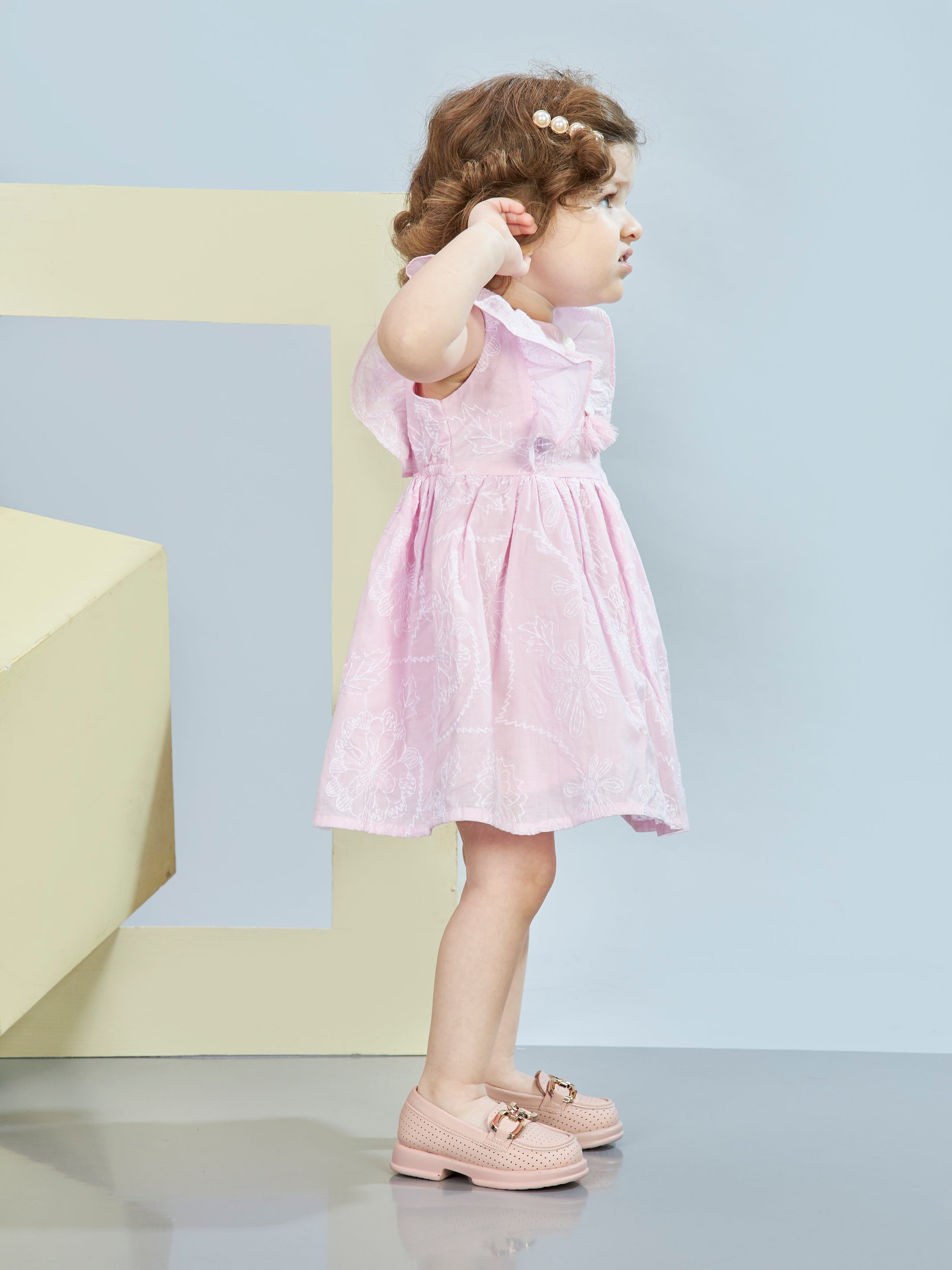 Girls Pink Casual Dress