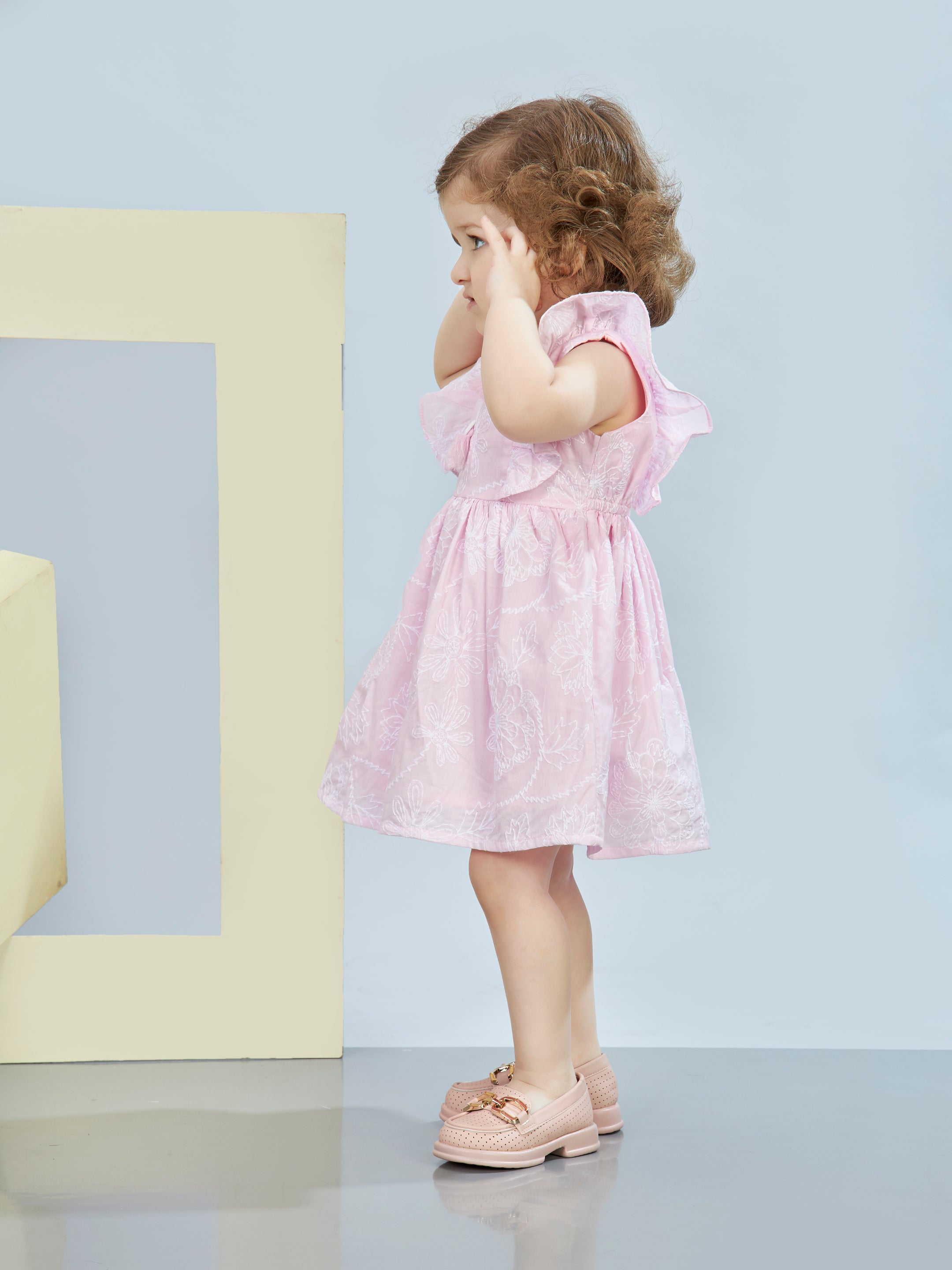 Girls Pink Casual Dress