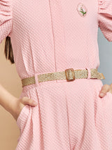 Girls Pink Casual Wear Dress