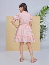 Girls Pink Casual Wear Dress