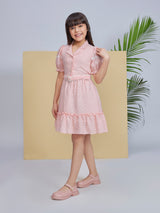 Girls Pink Casual Wear Dress