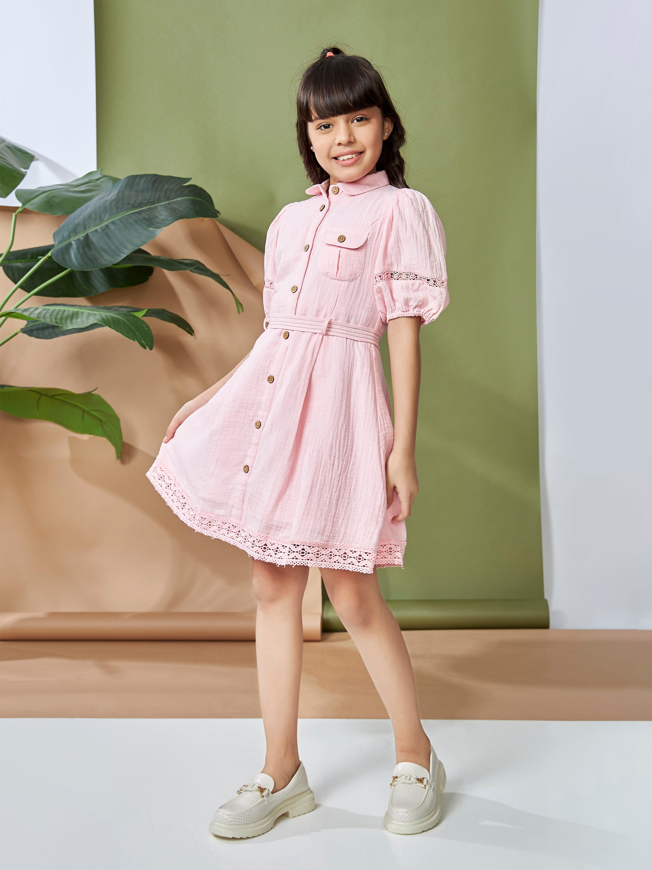 Girls Knee Length Casual Dress
