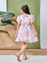 Girls Knee Length Semi Party Dress