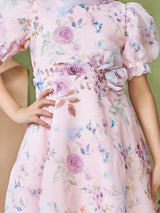 Girls Knee Length Semi Party Dress
