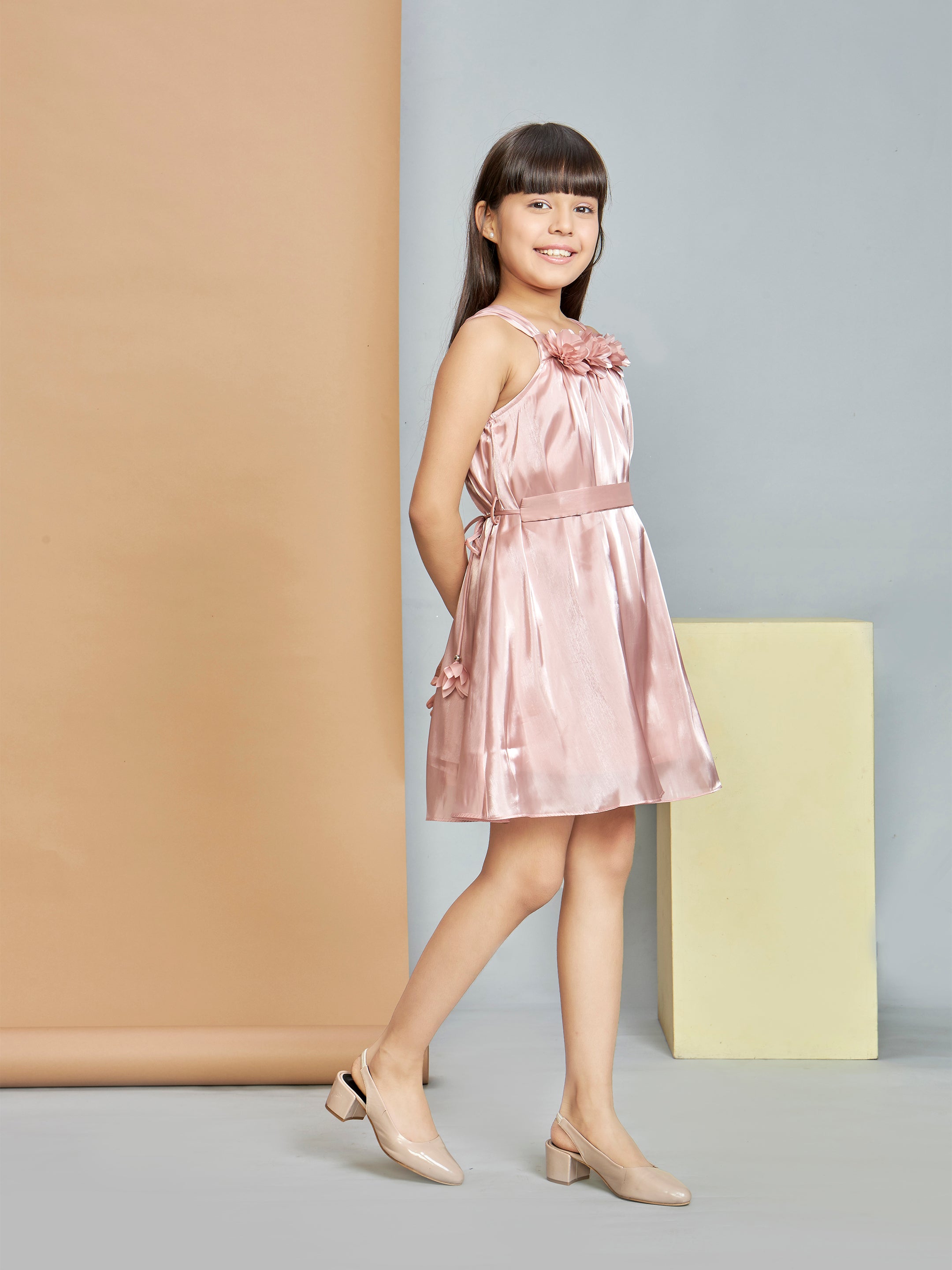 Girls Pink Party Wear Dress