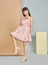 Girls Pink Party Wear Dress