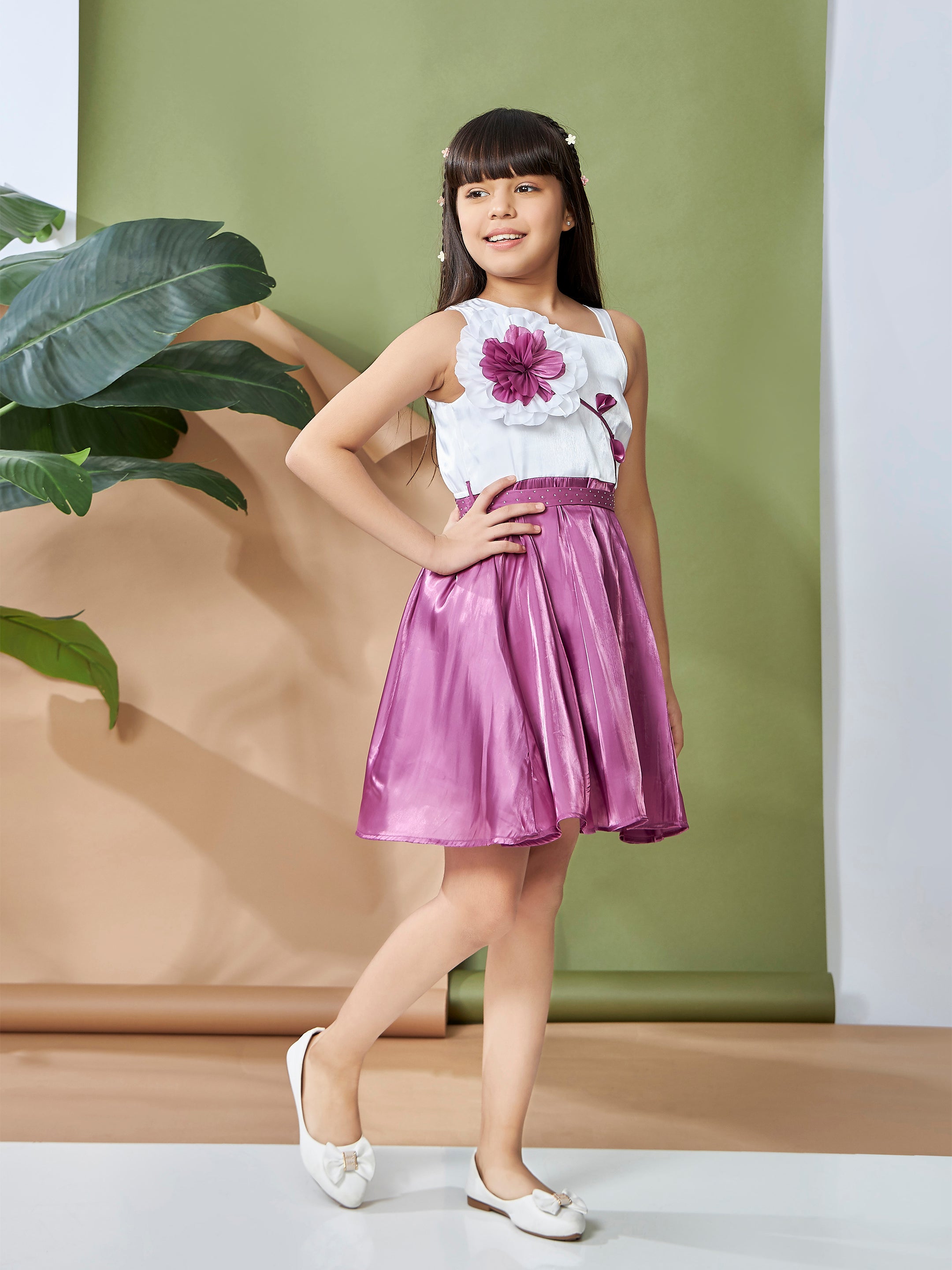 Girls Purple Party Wear Dress