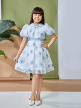 Girls Knee Length Semi Party Dress