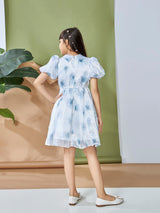 Girls Knee Length Semi Party Dress