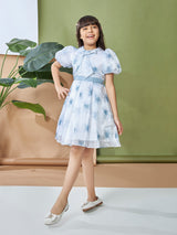 Girls Knee Length Semi Party Dress