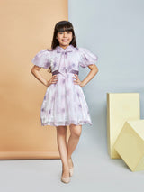 Girls Knee Length Semi Party Dress