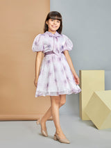 Girls Knee Length Semi Party Dress