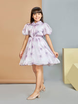 Girls Knee Length Semi Party Dress