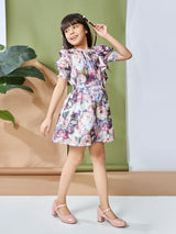 Girls Purple Festive Wear Dress