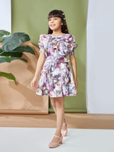 Girls Purple Festive Wear Dress