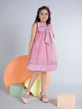 Girls Pink Festive Wear Dress