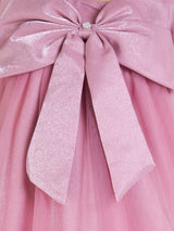 Girls Pink Festive Wear Dress