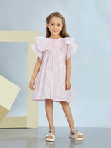Girls Pink Casual Wear Dress