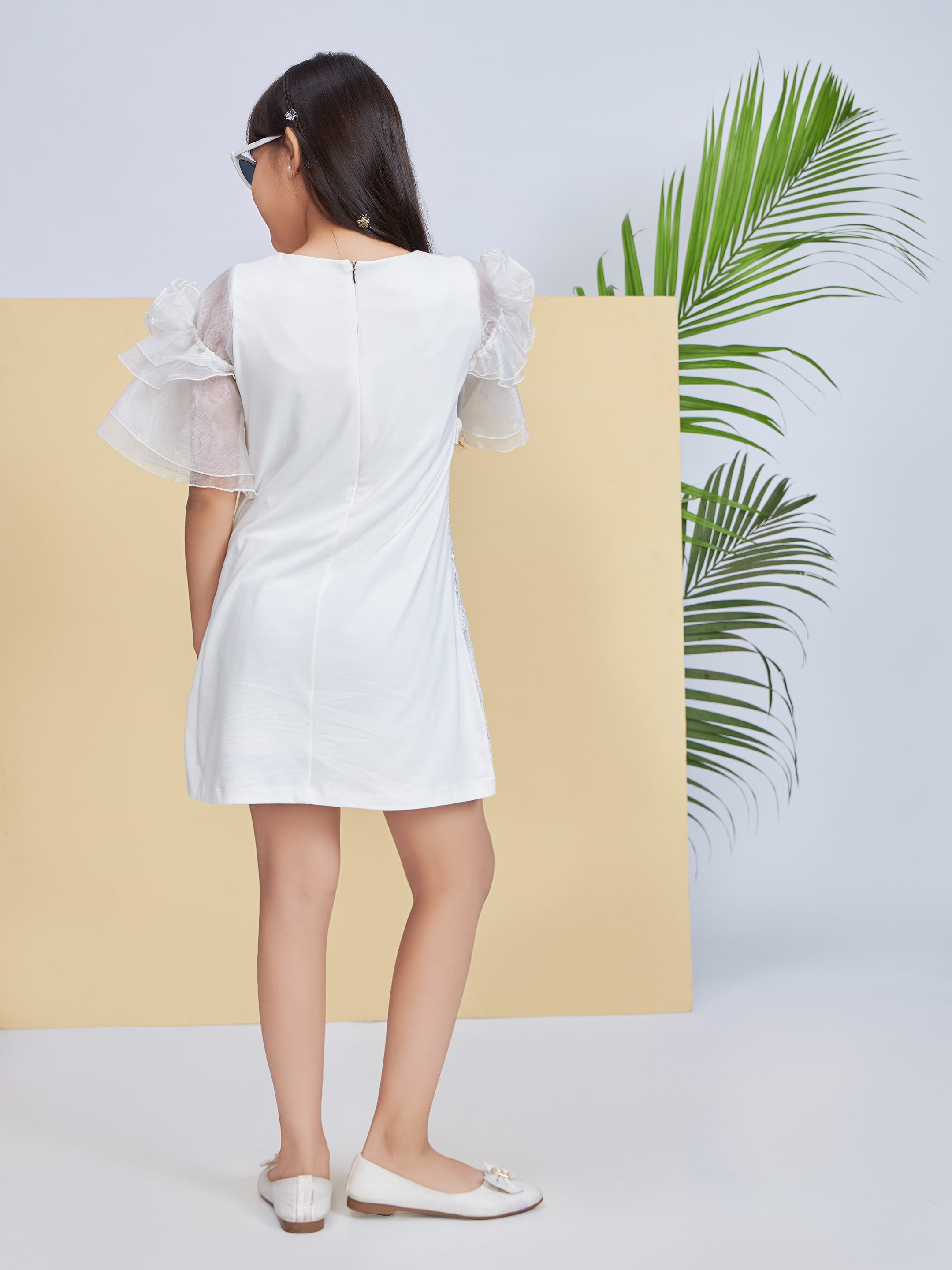 Girls White Party Wear Dress